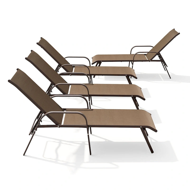 Chaise longue d'extérieur en aluminium Crestlive Products avec dossier réglable