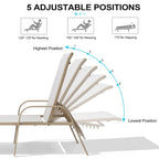 Chaise longue d'extérieur en aluminium Crestlive Products avec dossier réglable