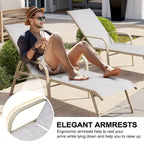Chaise longue d'extérieur en aluminium Crestlive Products avec dossier réglable