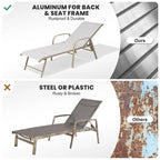 Chaise longue d'extérieur en aluminium Crestlive Products avec dossier réglable