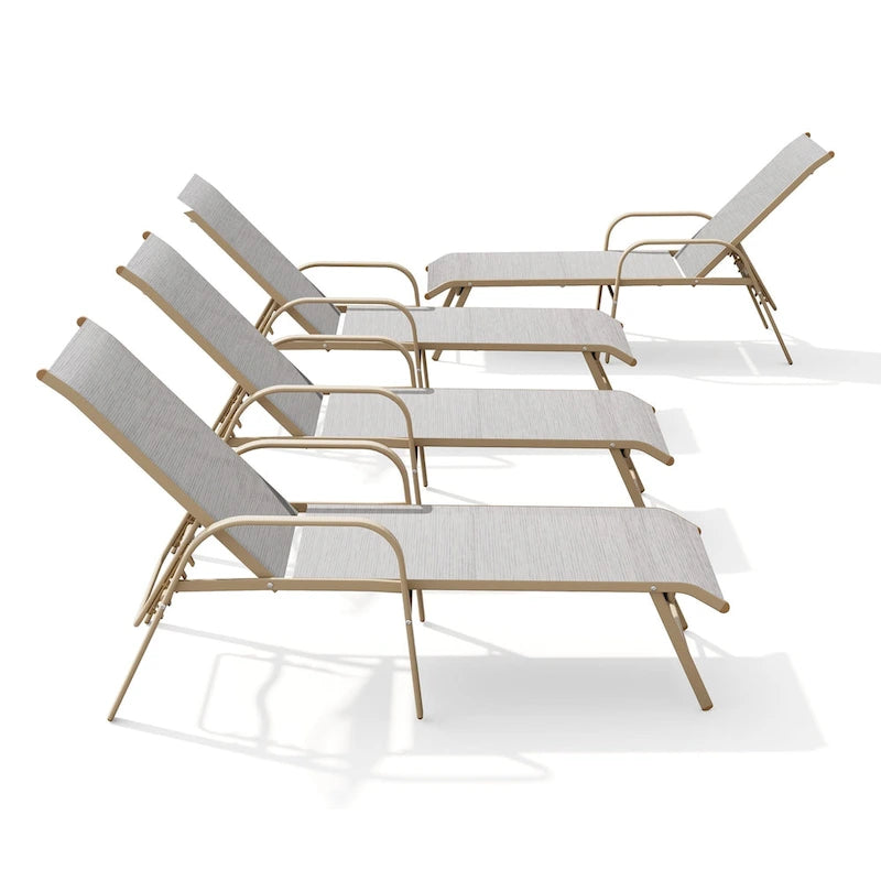 Chaise longue d'extérieur en aluminium Crestlive Products avec dossier réglable