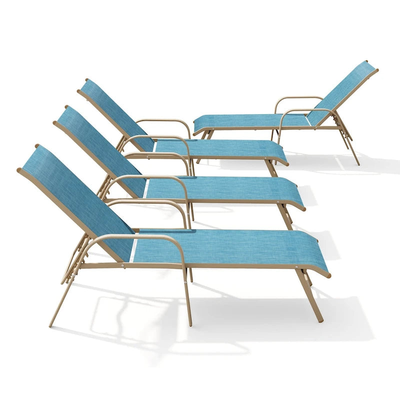 Chaise longue d'extérieur en aluminium Crestlive Products avec dossier réglable