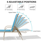 Chaise longue d'extérieur en aluminium Crestlive Products avec dossier réglable
