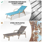 Chaise longue d'extérieur en aluminium Crestlive Products avec dossier réglable