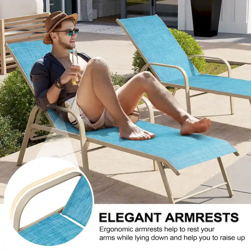 Chaise longue d'extérieur en aluminium Crestlive Products avec dossier réglable