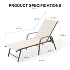 Chaise longue d'extérieur en aluminium Crestlive Products avec dossier réglable