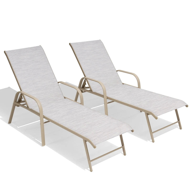 Chaise longue d'extérieur en aluminium Crestlive Products avec dossier réglable