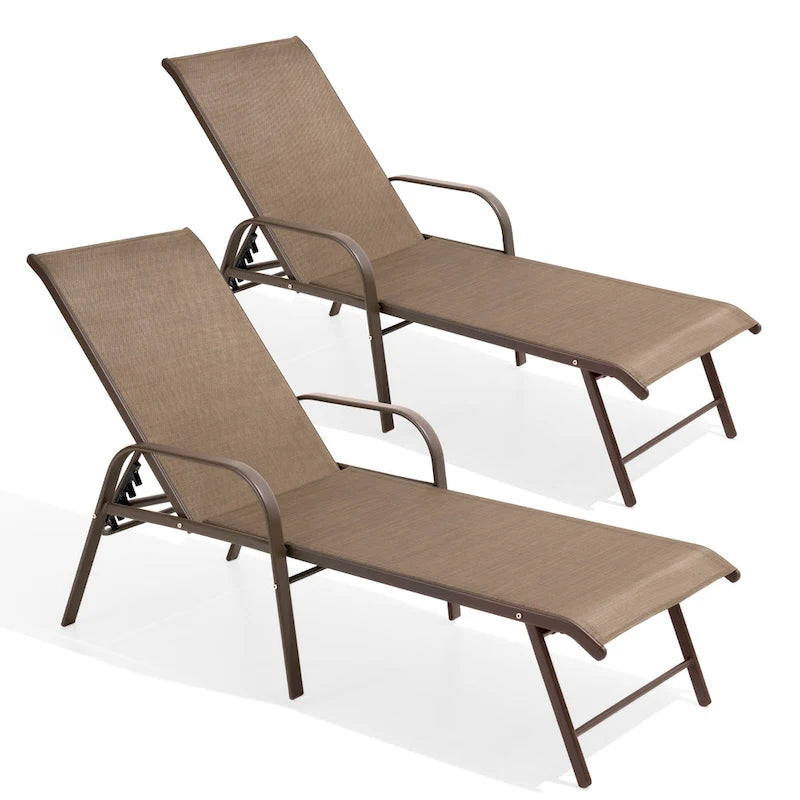 Chaise longue d'extérieur en aluminium Crestlive Products avec dossier réglable