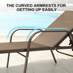Chaise longue d'extérieur en aluminium Crestlive Products avec dossier réglable