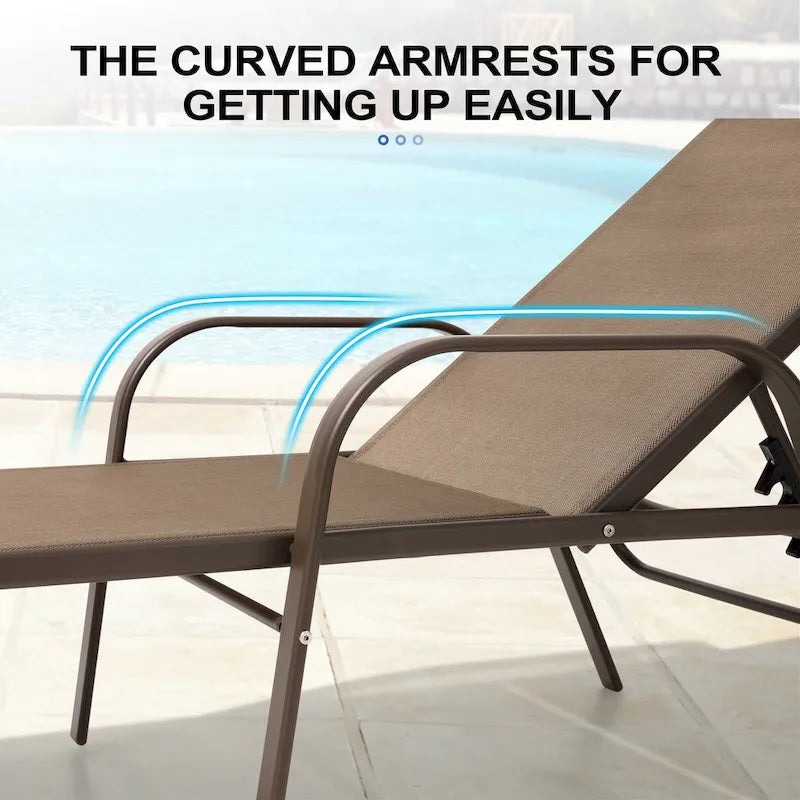 Chaise longue d'extérieur en aluminium Crestlive Products avec dossier réglable