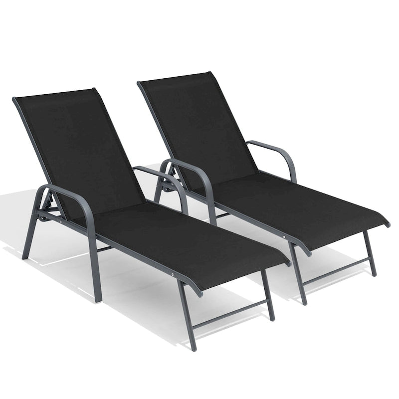 Chaise longue d'extérieur en aluminium Crestlive Products avec dossier réglable