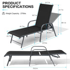Chaise longue d'extérieur en aluminium Crestlive Products avec dossier réglable