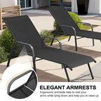 Chaise longue d'extérieur en aluminium Crestlive Products avec dossier réglable