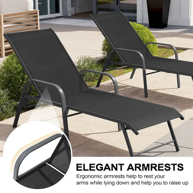 Chaise longue d'extérieur en aluminium Crestlive Products avec dossier réglable
