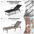 Chaise longue d'extérieur en aluminium Crestlive Products avec dossier réglable