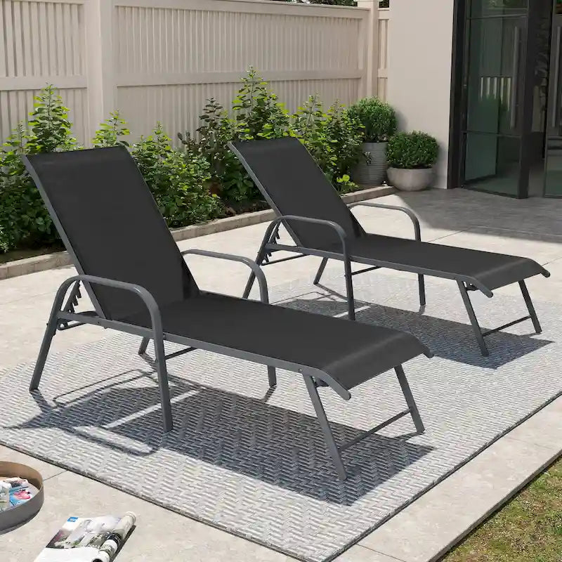 Chaise longue d'extérieur en aluminium Crestlive Products avec dossier réglable
