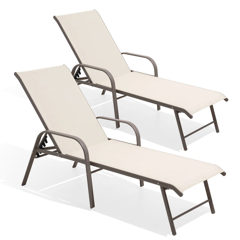 Chaise longue d'extérieur en aluminium Crestlive Products avec dossier réglable
