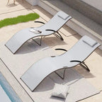 Chaise longue d'extérieur en aluminium Crestlive Products avec dossier réglable