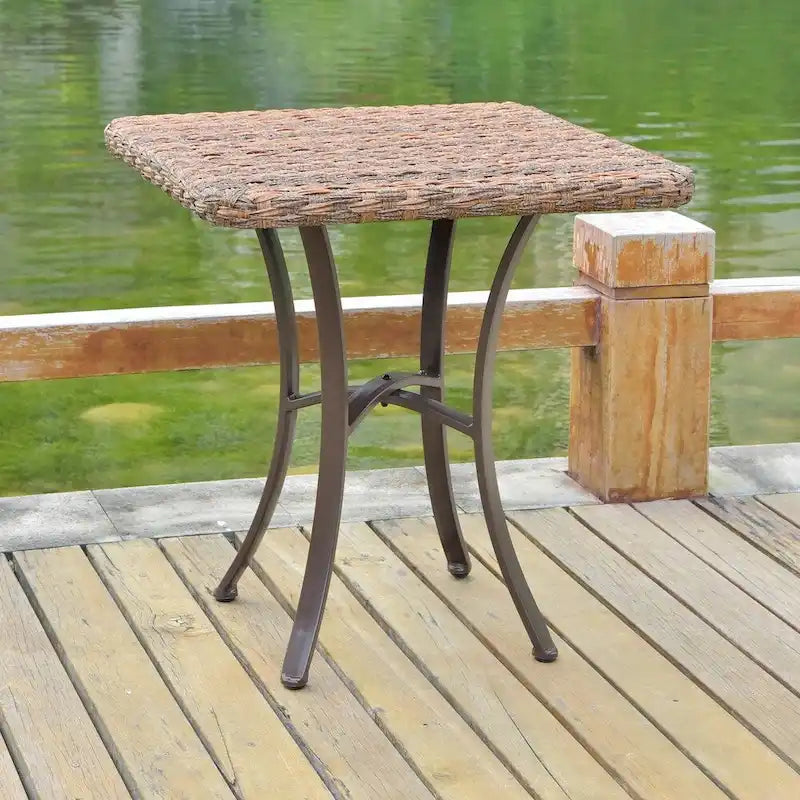 Table de salle à manger de patio en aluminium Pandan 28 pouces d'International Caravan