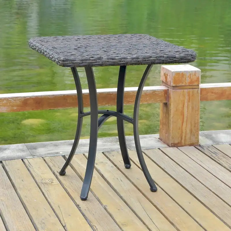 International Caravan Pandan 28-inch Aluminum Patio Dining Table
