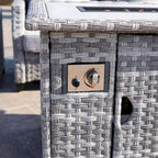 Ensemble de mobilier de jardin en résine tressée 5 pièces Abrihome avec foyer au gaz