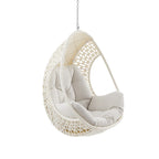 Fauteuil suspendu en forme d'œuf, fauteuil en rotin tressé avec coussin