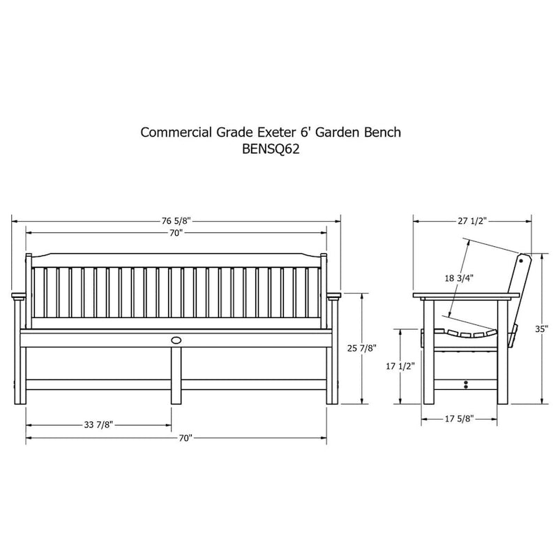 Banc de jardin Highwood Professional Commercial Grade Exeter 6'