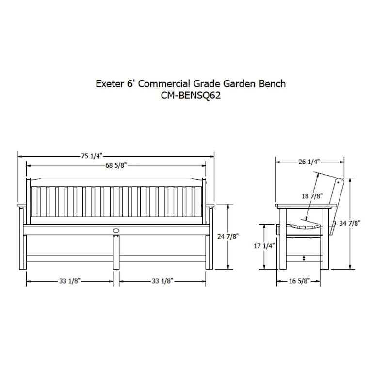 Banc de jardin Highwood Professional Commercial Grade Exeter 6'