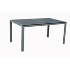 Table de salle à manger d'extérieur Kozyard Coolmen avec structure thermolaquée et plateau en stratifié imitation bois