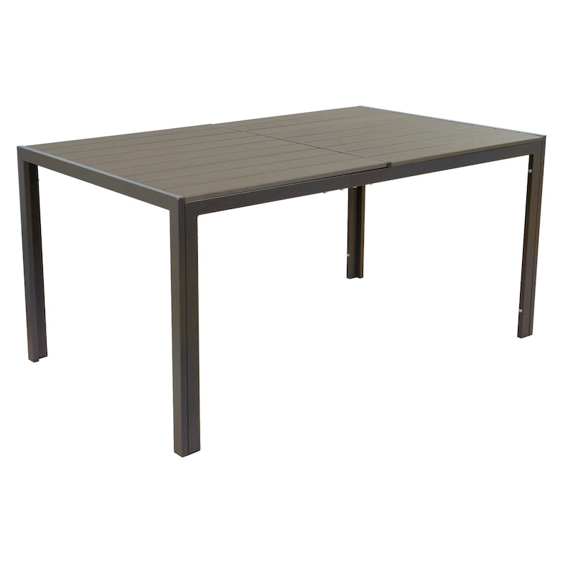 Table de salle à manger d'extérieur Kozyard Coolmen avec structure thermolaquée et plateau en stratifié imitation bois