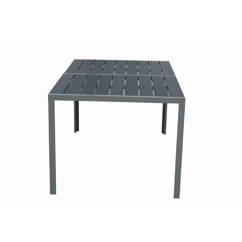 Table de salle à manger d'extérieur Kozyard Coolmen avec structure thermolaquée et plateau en stratifié imitation bois