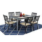 Table de salle à manger d'extérieur Kozyard Coolmen avec structure thermolaquée et plateau en stratifié imitation bois