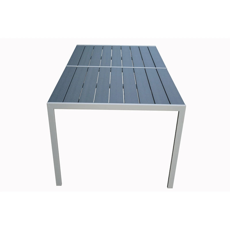 Table de salle à manger d'extérieur Kozyard Coolmen avec structure thermolaquée et plateau en stratifié imitation bois