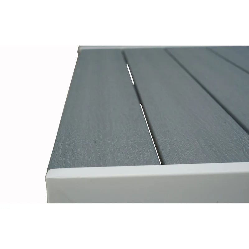 Table de salle à manger d'extérieur Kozyard Coolmen avec structure thermolaquée et plateau en stratifié imitation bois