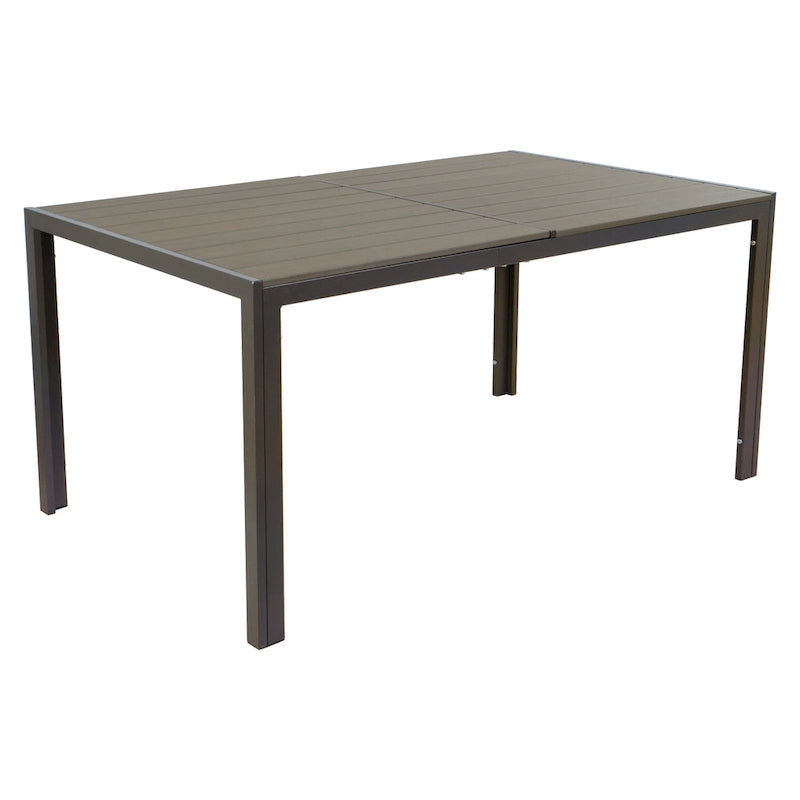 Table de salle à manger d'extérieur Kozyard Coolmen avec structure thermolaquée et plateau en stratifié imitation bois
