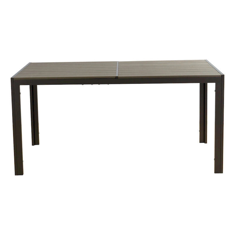 Table de salle à manger d'extérieur Kozyard Coolmen avec structure thermolaquée et plateau en stratifié imitation bois