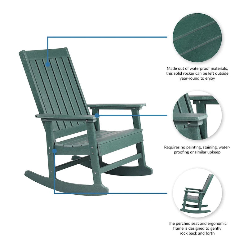 Fauteuil à bascule Adirondack Island Retreat Ez-Care Tek-Wood
