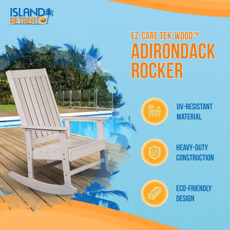 Fauteuil à bascule Adirondack Island Retreat Ez-Care Tek-Wood