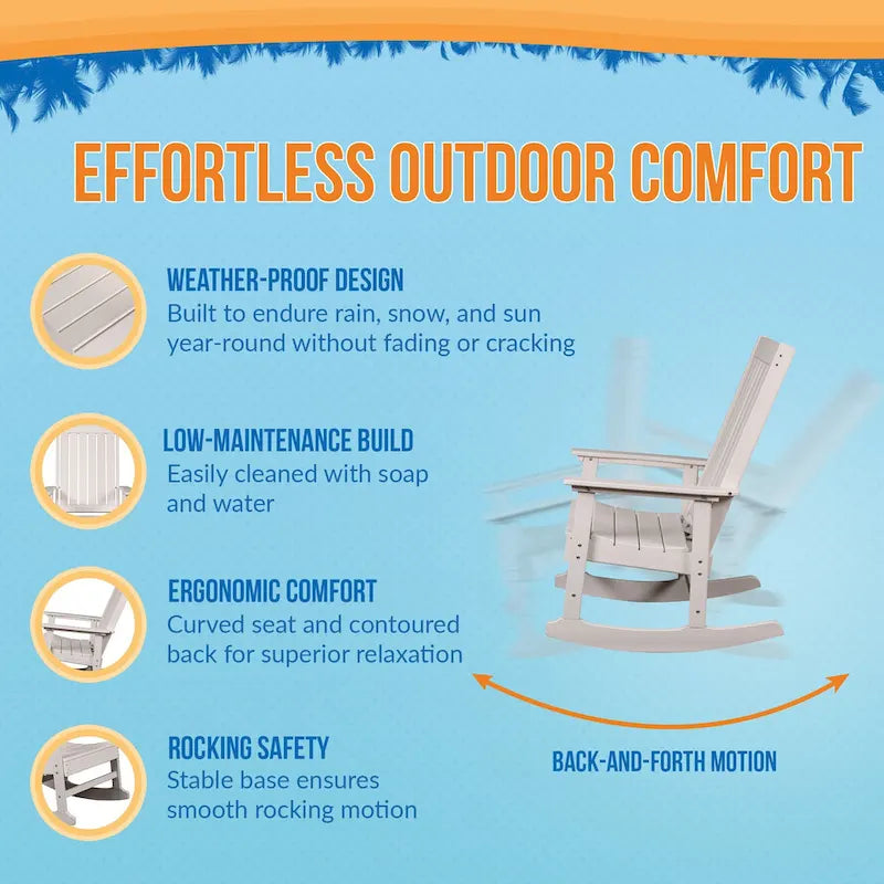 Fauteuil à bascule Adirondack Island Retreat Ez-Care Tek-Wood