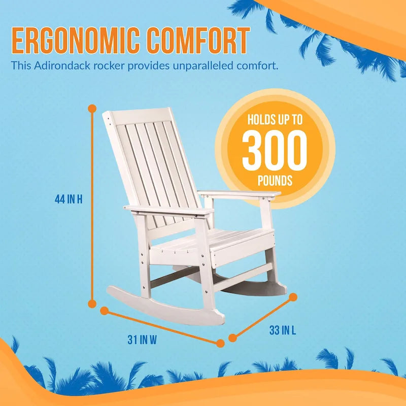 Fauteuil à bascule Adirondack Island Retreat Ez-Care Tek-Wood