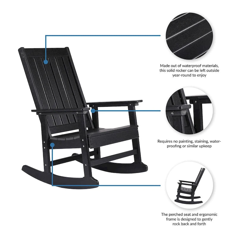 Fauteuil à bascule Adirondack Island Retreat Ez-Care Tek-Wood