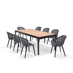 Ensemble de salle à manger d'extérieur Amazonia Petherson en aluminium et résine