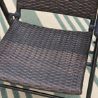 Ensemble de 2 chaises de jardin pliantes en résine tressée, inclinables et réglables, avec dossier haut.