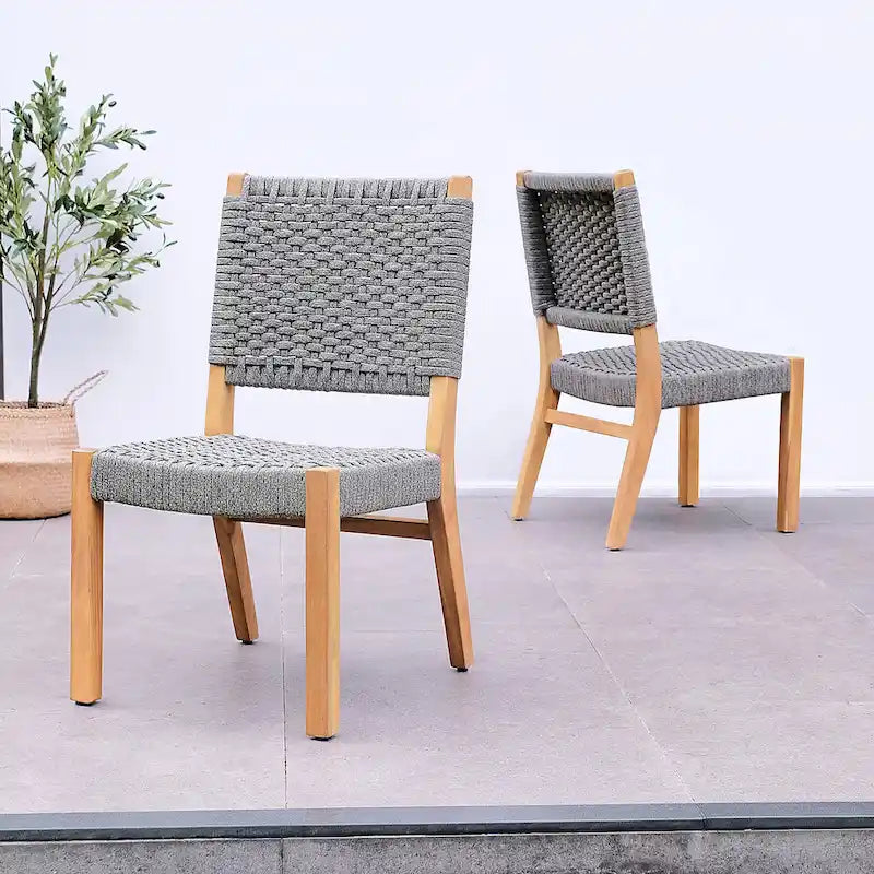 Cambridge Casual Zephyr 2-piece Teak Patio Dining Chair
