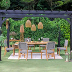 Chaise de salle à manger de patio Cambridge Casual Zephyr 2 pièces en teck