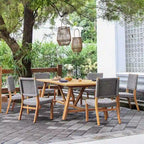 Chaise de salle à manger de patio Cambridge Casual Zephyr 2 pièces en teck