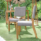 Chaise de salle à manger de patio Cambridge Casual Zephyr 2 pièces en teck