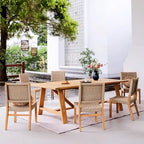 Chaise de salle à manger de patio Cambridge Casual Zephyr 2 pièces en teck