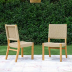 Chaise de salle à manger de patio Cambridge Casual Zephyr 2 pièces en teck