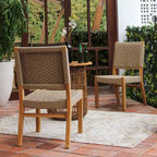 Chaise de salle à manger de patio Cambridge Casual Zephyr 2 pièces en teck